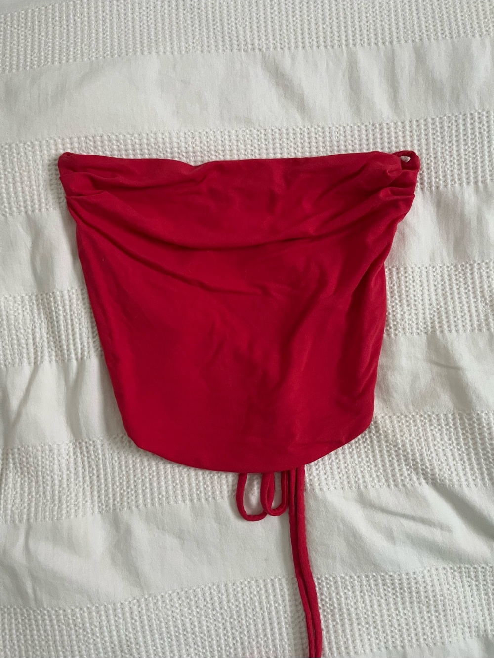 GARAGE red strappy cropped top